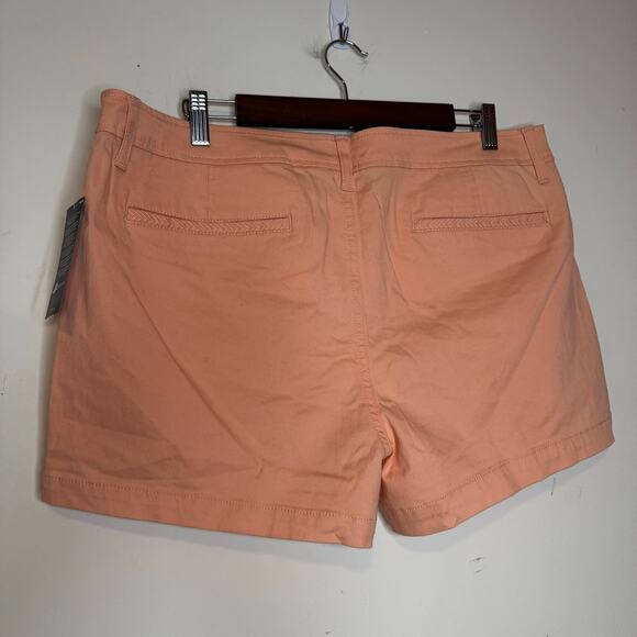 Market & Spruce Madison Chino Shorts Coral NWT Size 16 Mid Rise Stretch - Picture 4 of 8